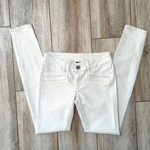 Vtg Y2K "VS Siren" Victoria's Secret London Jean Metallic Silver Skinny Jeans 2